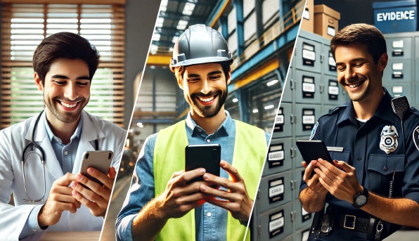 Professionals from various industries using counting apps tailored to their specific fields.